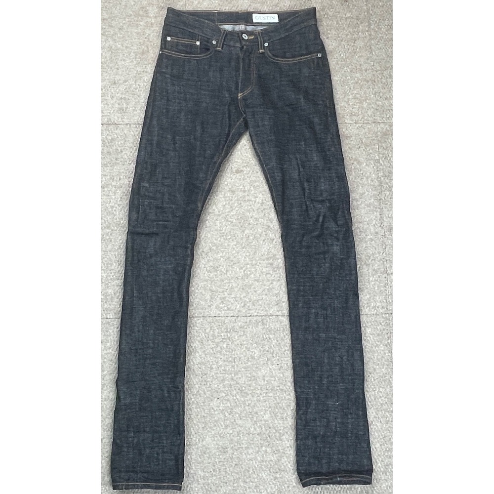 Gustin Raw Skinny #235 Men's Selvedge 5 Pocket Button Fly Jeans Size 30